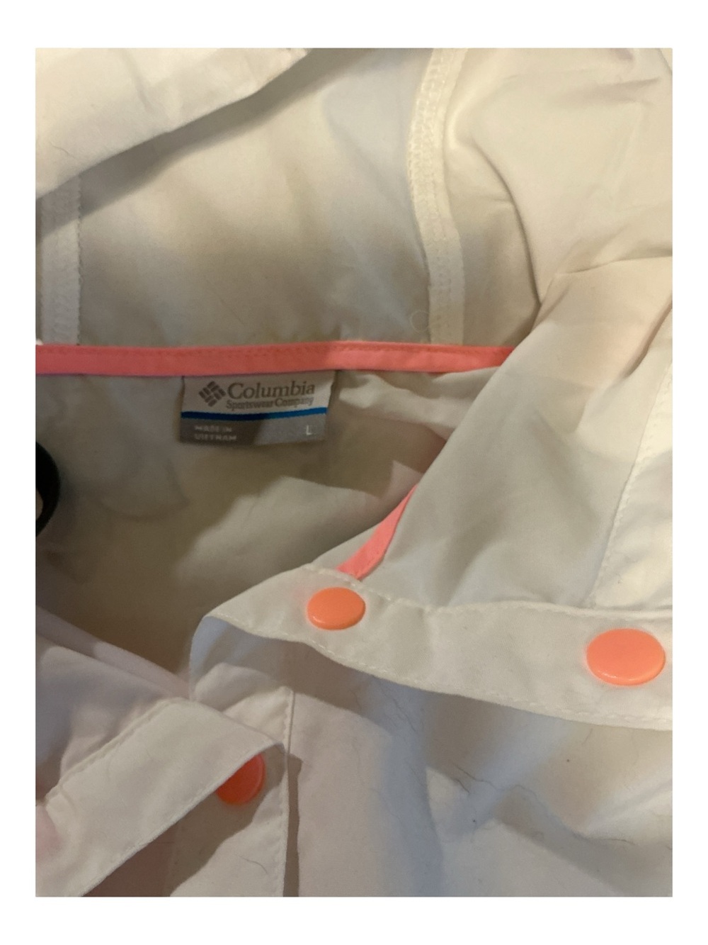 Columbia White Jacket with Coral Accents - Picture 3 of 3
